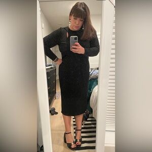 Eloquii Layered Cutout Bodycon Midi Dress
